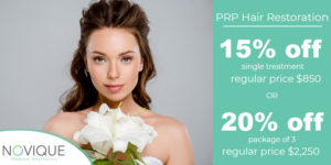 PRP hair restoration promo | Novique Medical Aesthetics | Doylestown, PA