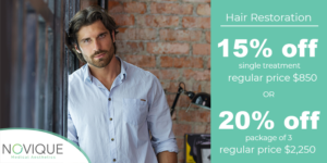 hair restoration promo | Novique Medical Aesthetics | Doylestown, PA